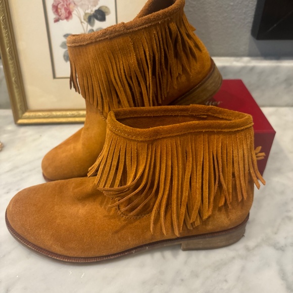 Zara Girls Brown Suede Boots with Fringe Size 36/US 6 - Picture 13 of 15